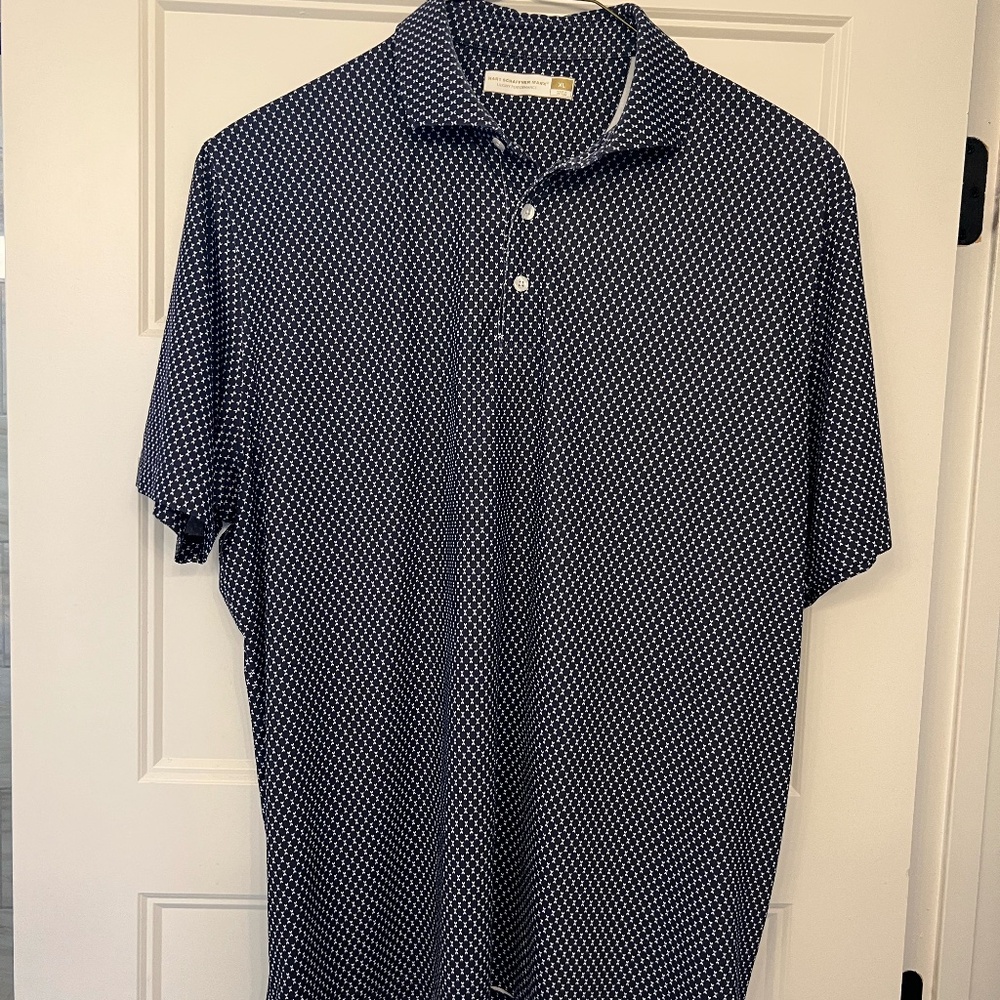 XL Men's Polo Shirt in Blue and White